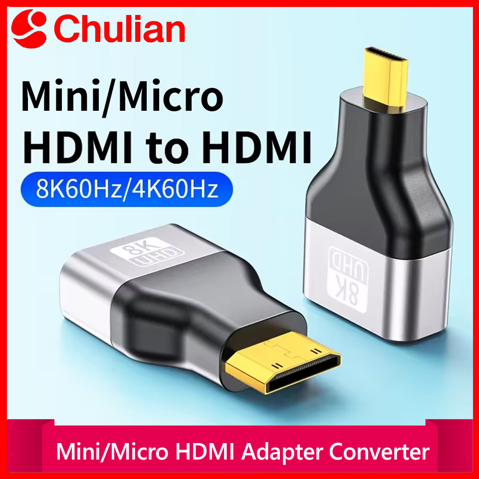 Hdmi Adapter Tablet - 8K@60Hz มินิไมโคร HDMI ที่รองรับชายไปยัง HDMI ที่รองรับ