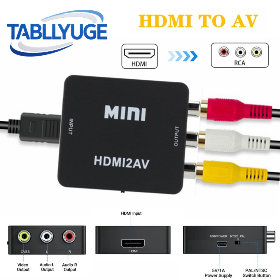 Hdmi Adapter Tablet - TABLLYUGE 1080P HDMI-เข้ากันได้กับตัวแปลง AV RCA กล่องอะแดปเตอร์