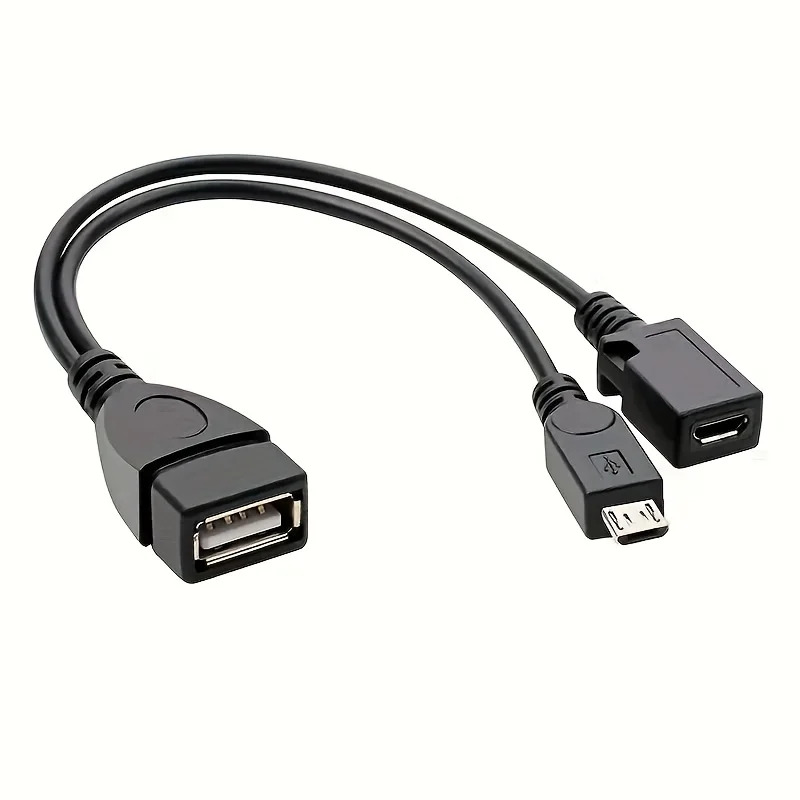 Fire Tablet Accessories - อะแดปเตอร์แยกสัญญาณ 2-in-1 OTG USB เป็น Micro
