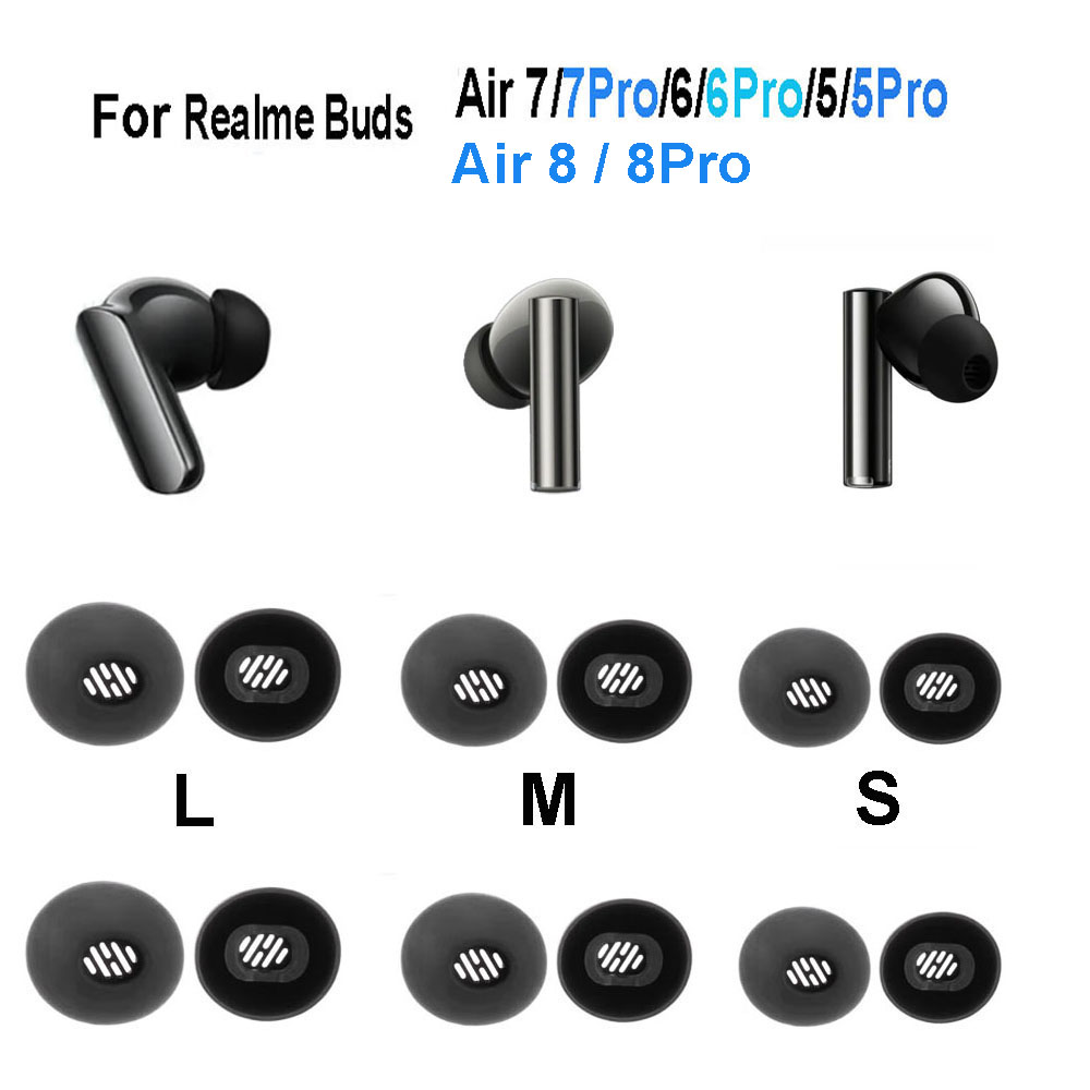 Realme Tablet Accessories - 4PCS ซิลิโคนจุกหูฟังสำหรับ Realme Buds Air 7
