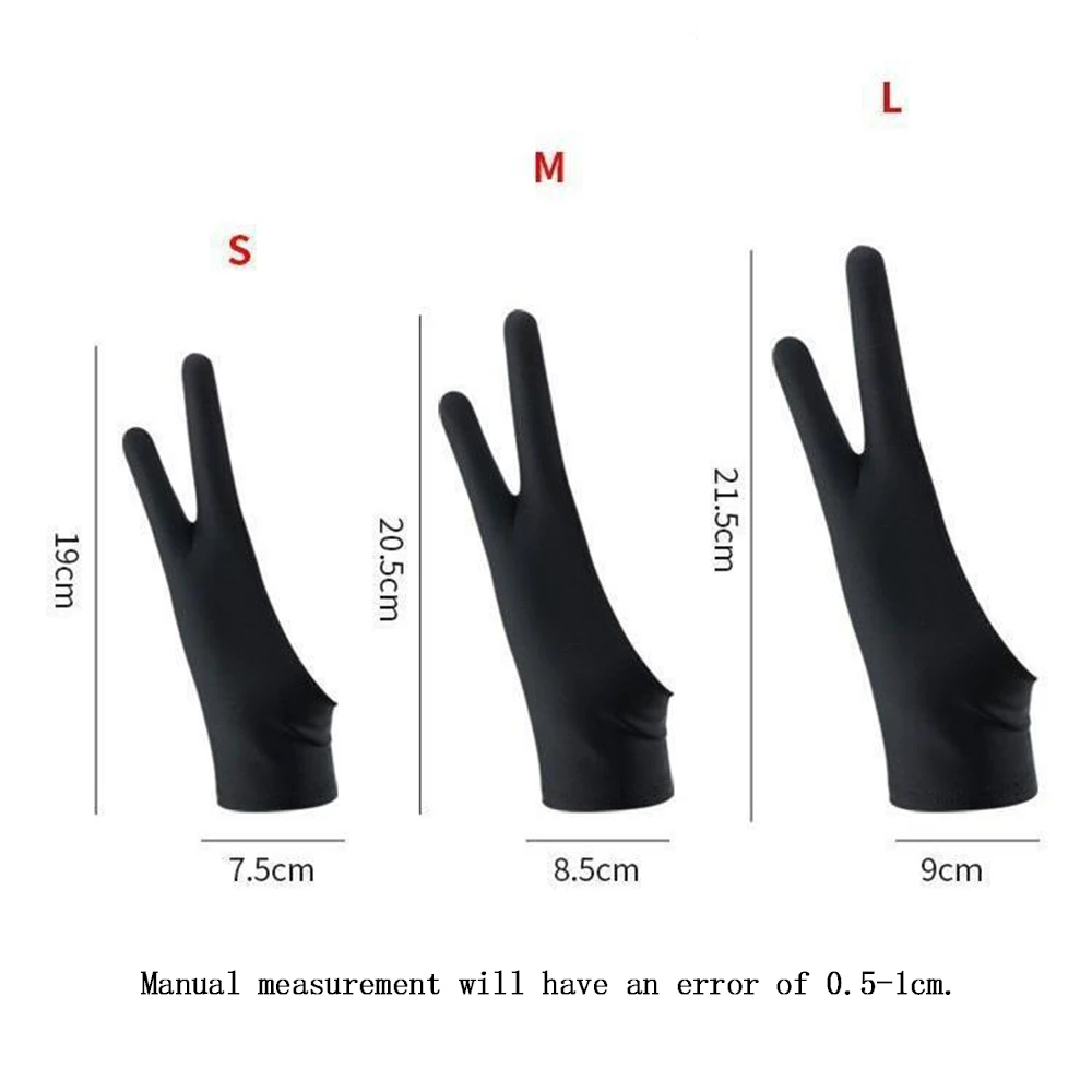 Graphic Tablet Accessories - Anti-Touch ภาพวาดถุงมือแท็บเล็ตขวาและซ้ายถุงมือ Anti-Fouling สําหรับกระดานดิจิตอลวาดถุงมือ Anti-fouling สองนิ้ว