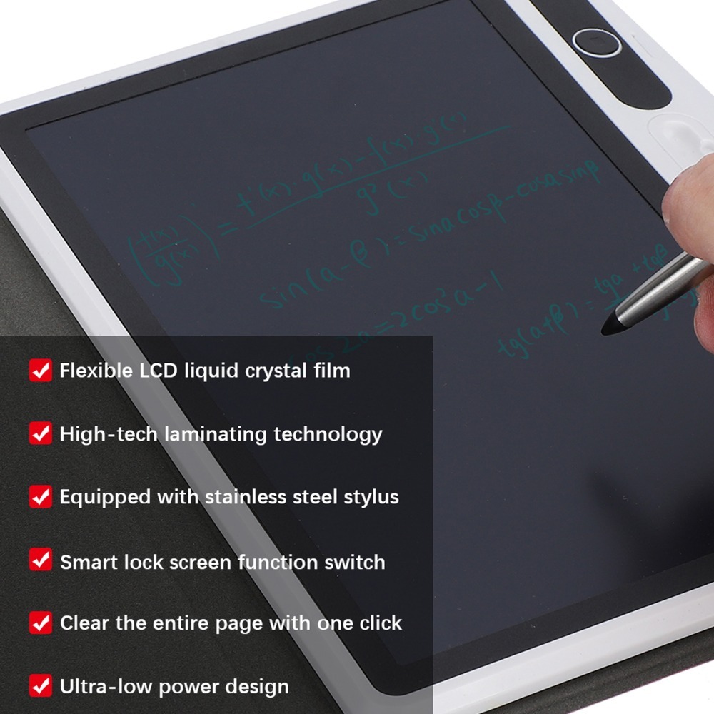 Tablet Sleeves & Cases Ipad Accessories - แท็บเล็ต LCD สีดำสำหรับเขียน กระดานวาดภาพขนาดเล็ก ใช้พลังงานจากแสง น้ำหนักเบา