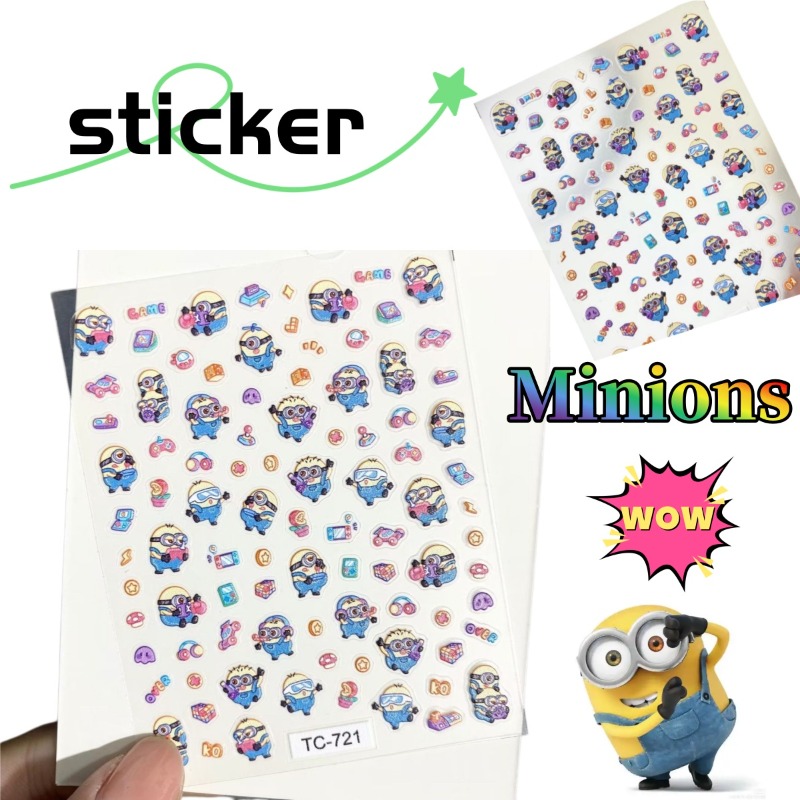 Tablet Accessories Set - สติกเกอร์ลายนูนลายการ์ตูนมินเนี่ยนน่ารัก กันน้ำ ตกแต่งเคสมือถือ แก้วน้ำ แท็บเล็ต ของตกแต่งอื่นๆ