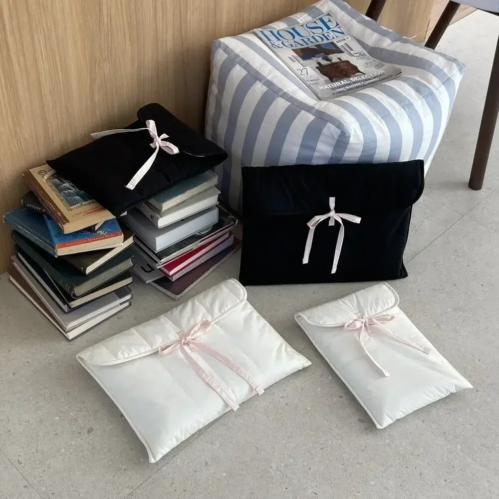 Tablet Sleeves & Cases Ipad Accessories - ปลอกใส่ไอแพดแบบมีฟองน้ำบุสีชมพูสไตล์บัลเลต์คอร์พร้อมโบว์สำหรับแท็บเล็ตขนาด 10 นิ้ว กระเป๋าใส่คอมพิวเตอร์แล็ปท็อปสไตล์เกาหลี