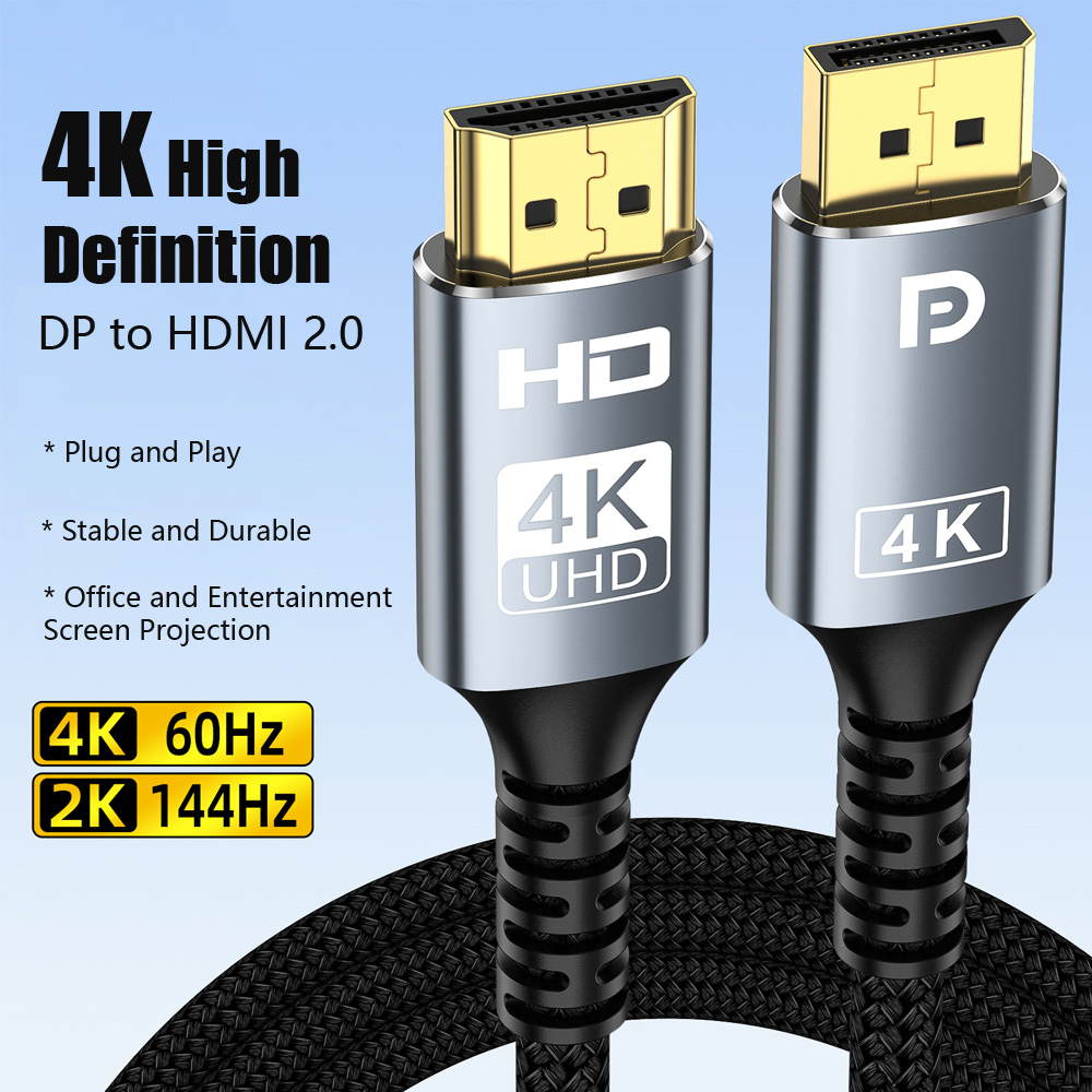 Hdmi Adapter Tablet - 4K@60Hz DP TO HDMI 2.0 สายเคเบิลที่รองรับดิสเพลย์พอร์ตเป็นอะแดปเตอร์