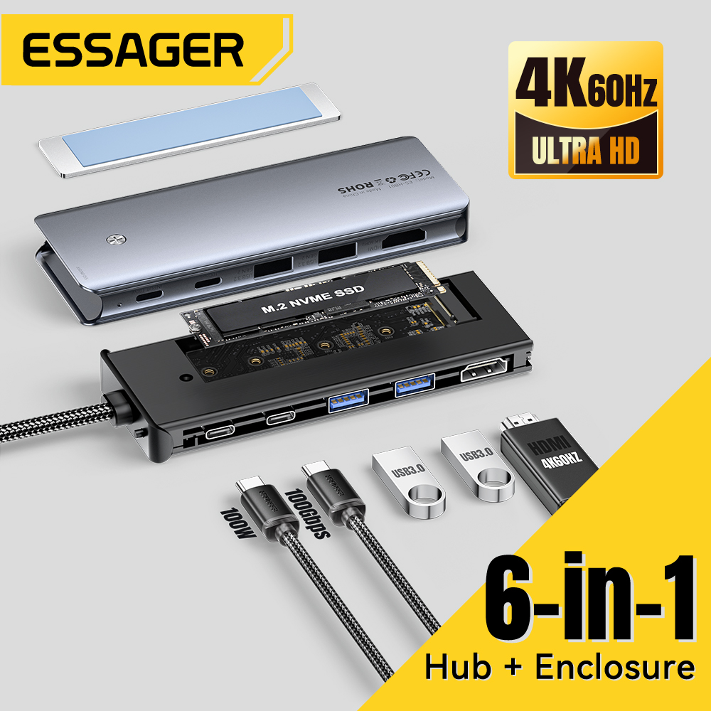 Hdmi Adapter Tablet - Essager USB C Hub พร้อม M.2