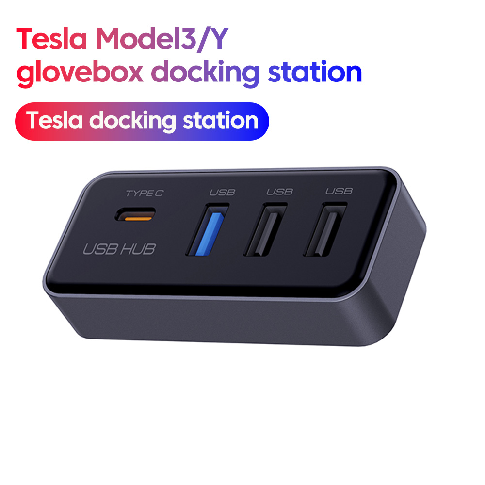 Usb Hub Type C - ฮับ USB 4-in-1 สำหรับ Tesla Model3/Y