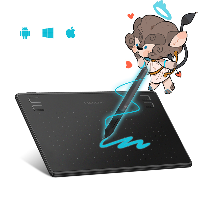 Graphic Tablet Accessories - Huion HS64 แท็บเล็ตกราฟิกปากกาดิจิตอลแท็บเล็ต 8192 แบตเตอรี่-ฟรีStylusกดปุ่มรองรับAndroid Windows