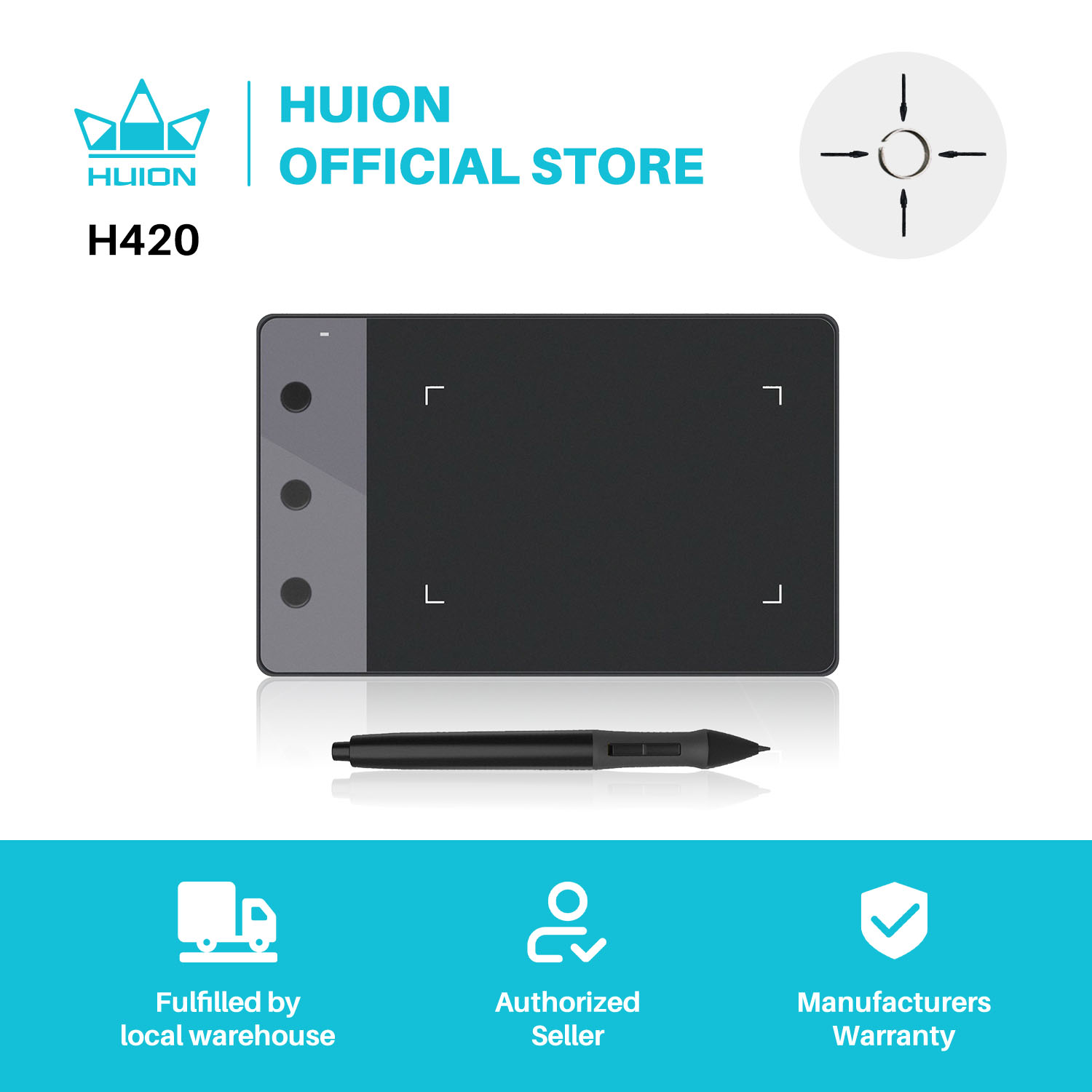 Graphic Tablet Accessories - ใหม่ HUION H420กราฟิกแท็บเล็ต4 