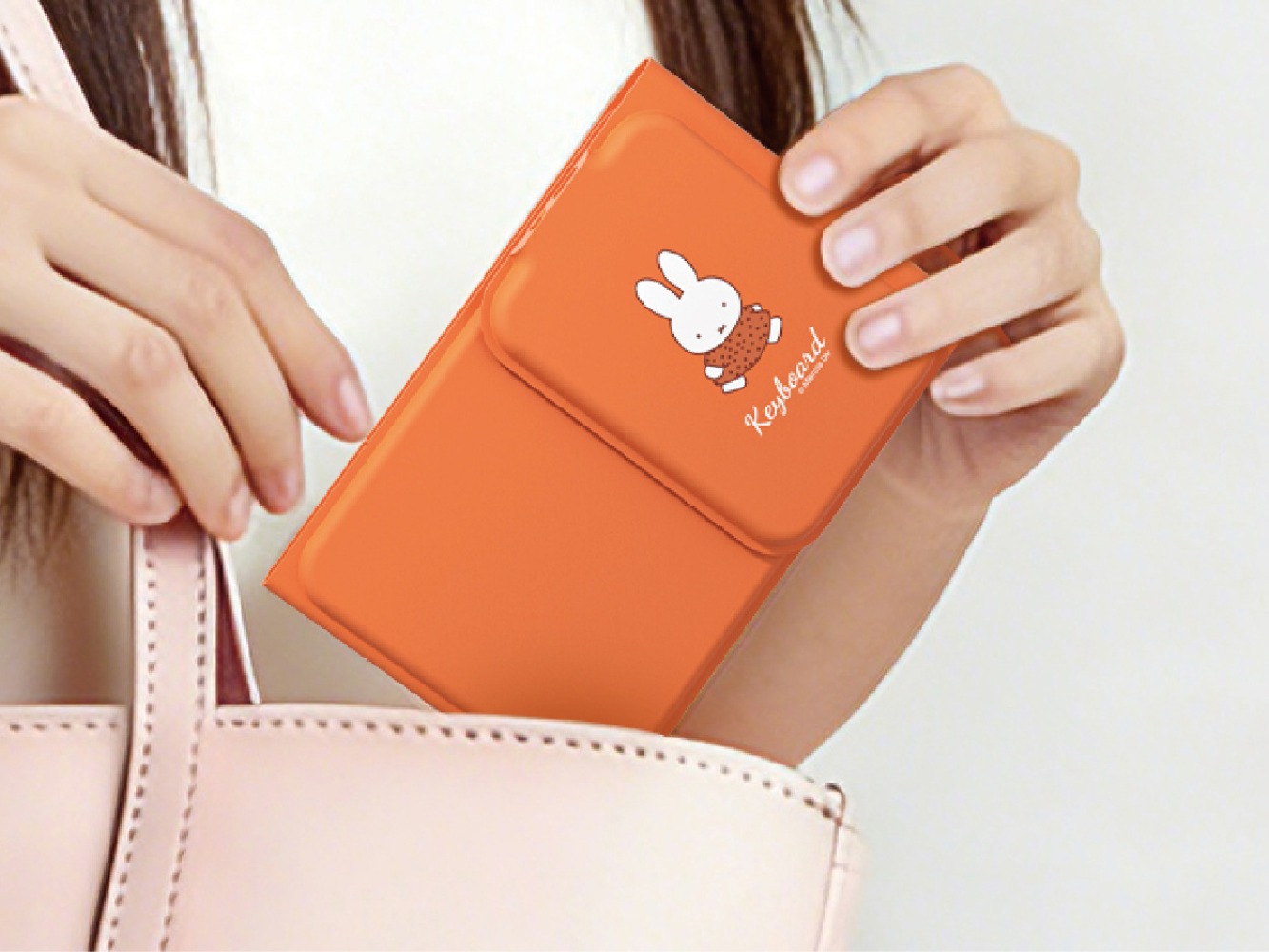 Fire Tablet Accessories - คีย์บอร์ดพับสามตอน Miffy น่ารัก สร้างสรรค์ เรียบง่าย ลายการ์ตูนอนิเมะ