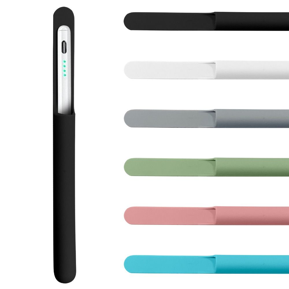 Tablet Sleeves & Cases Ipad Accessories - ที่ใส่ดินสอซิลิโคนแบบใหม่ ป้องกันการสูญหาย ติดแน่นด้วยกาวในตัว สำหรับปากกาสไตลัสแท็บเล็ต ปลอกป้องกันแบบยืดหยุ่น สีพื้น