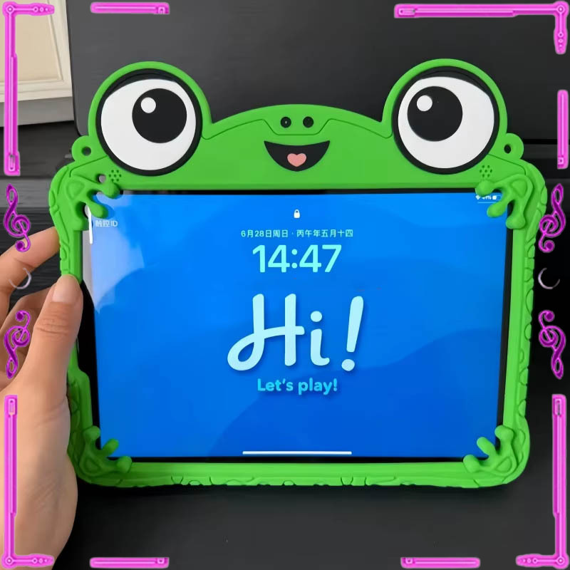Cool Tablet Accessories - เคสไอแพดลายการ์ตูนกบตาโต รุ่นใหม่ สำหรับ iPad 7 8