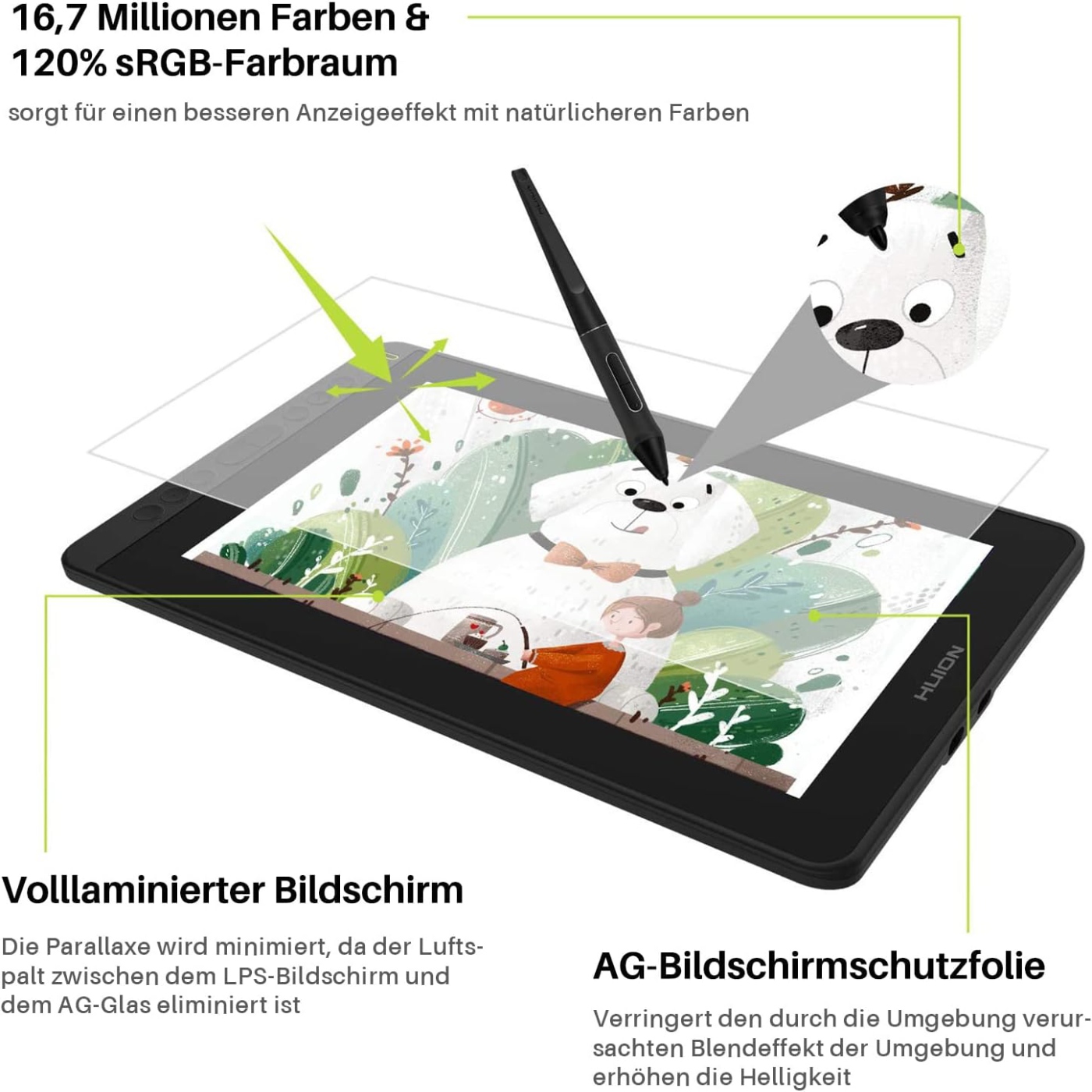 HUION Kamvas 12 จอภาพวาดขนาด 1 - Graphic Tablet Accessories บทวิจารณ์และราคา