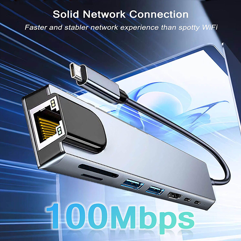 8 In 1 USB Type C Hub สําหรับ  - Hdmi Adapter Tablet บทวิจารณ์และราคา