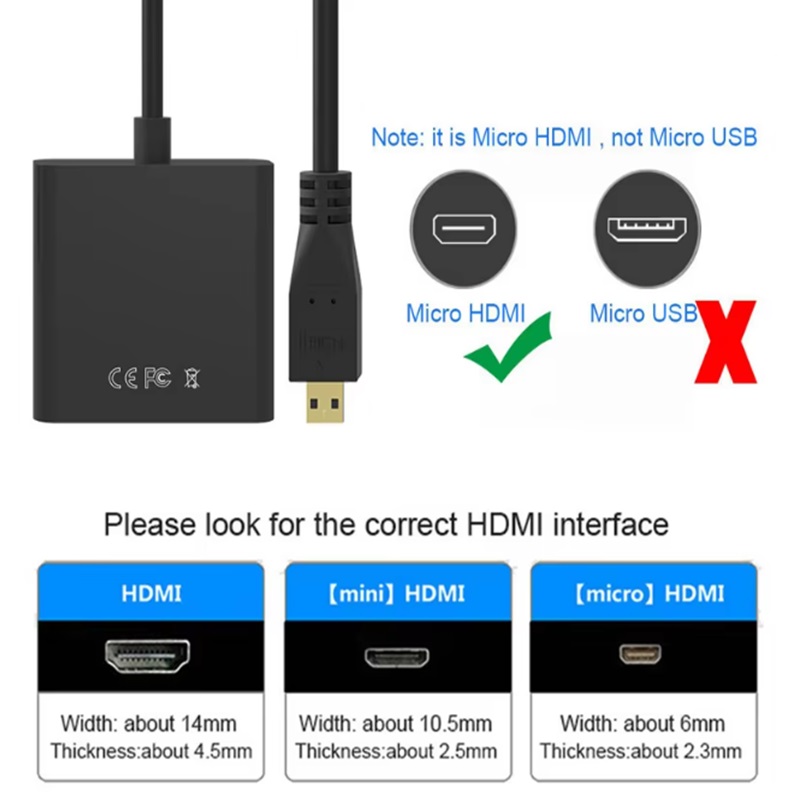 Micro HDMI to VGA Connector Mi - Hdmi Adapter Tablet บทวิจารณ์และราคา