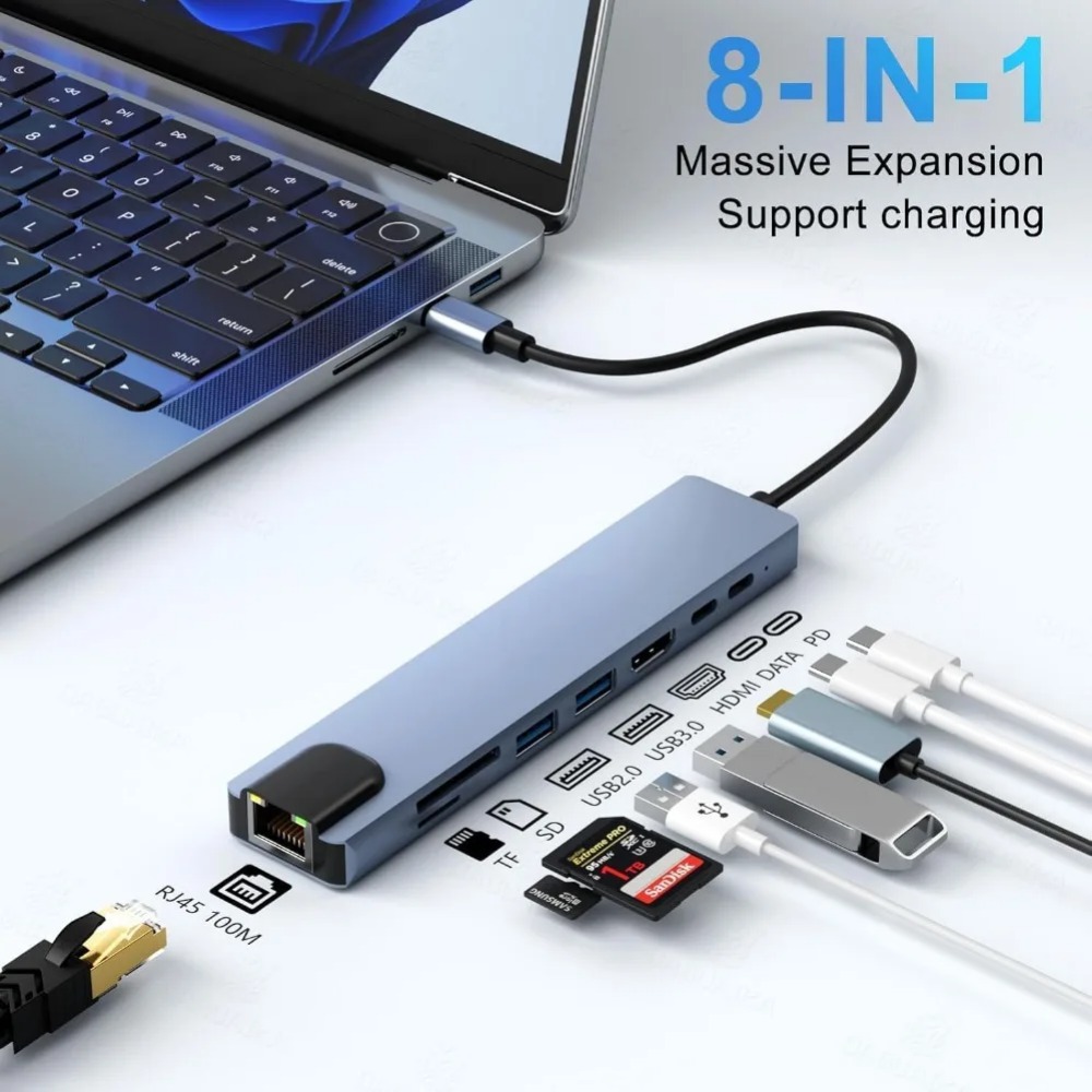 ฮับ USB C 8/7 in 1 อะแดปเตอร์  - Hdmi Adapter Tablet บทวิจารณ์และราคา