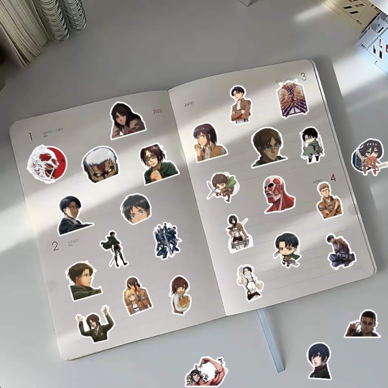 60 ชิ้นสติกเกอร์อนิเมะ Attack  - Tablet Cute Accessories บทวิจารณ์และราคา