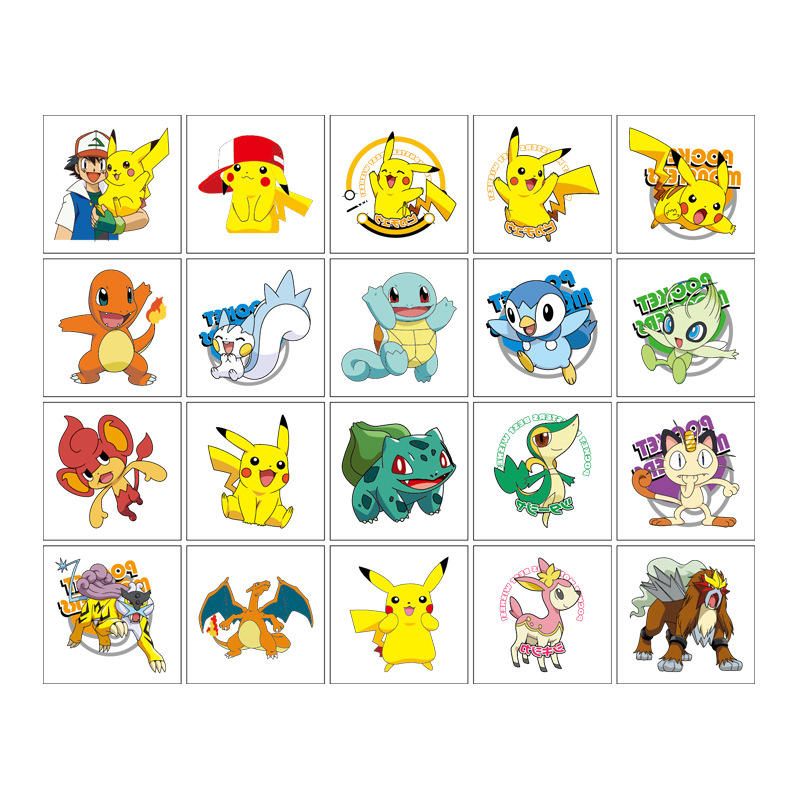 5*5 ซม.20pcs Pokemon Pikachu T - Tablet Cute Accessories บทวิจารณ์และราคา