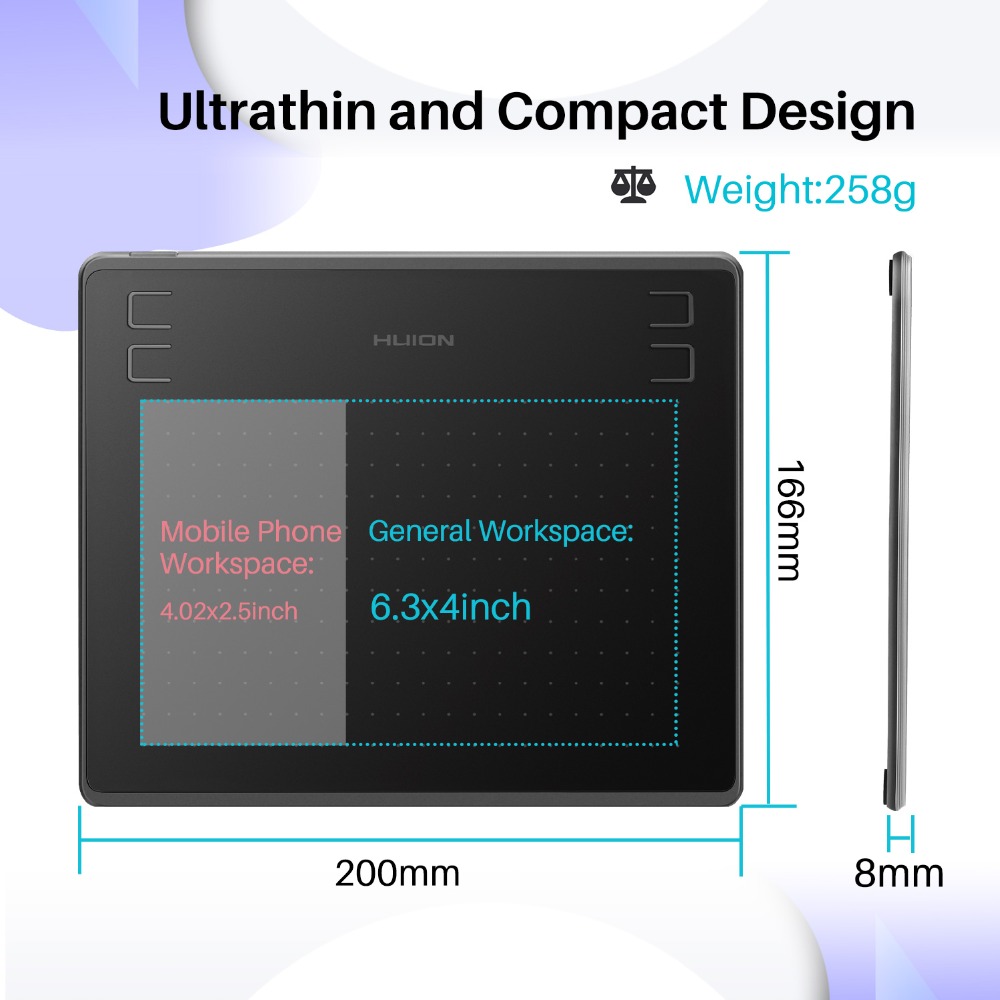 Huion HS64 แท็บเล็ตกราฟิกปากกา - Graphic Tablet Accessories บทวิจารณ์และราคา