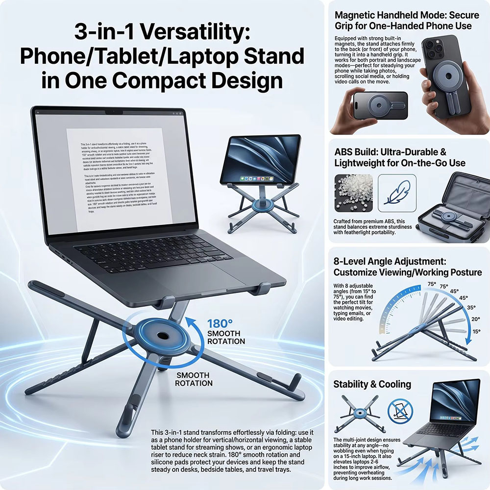 ที่วางโทรศัพท์แม่เหล็กแบบพกพาแ - Tablet Ipad Accessories บทวิจารณ์และราคา