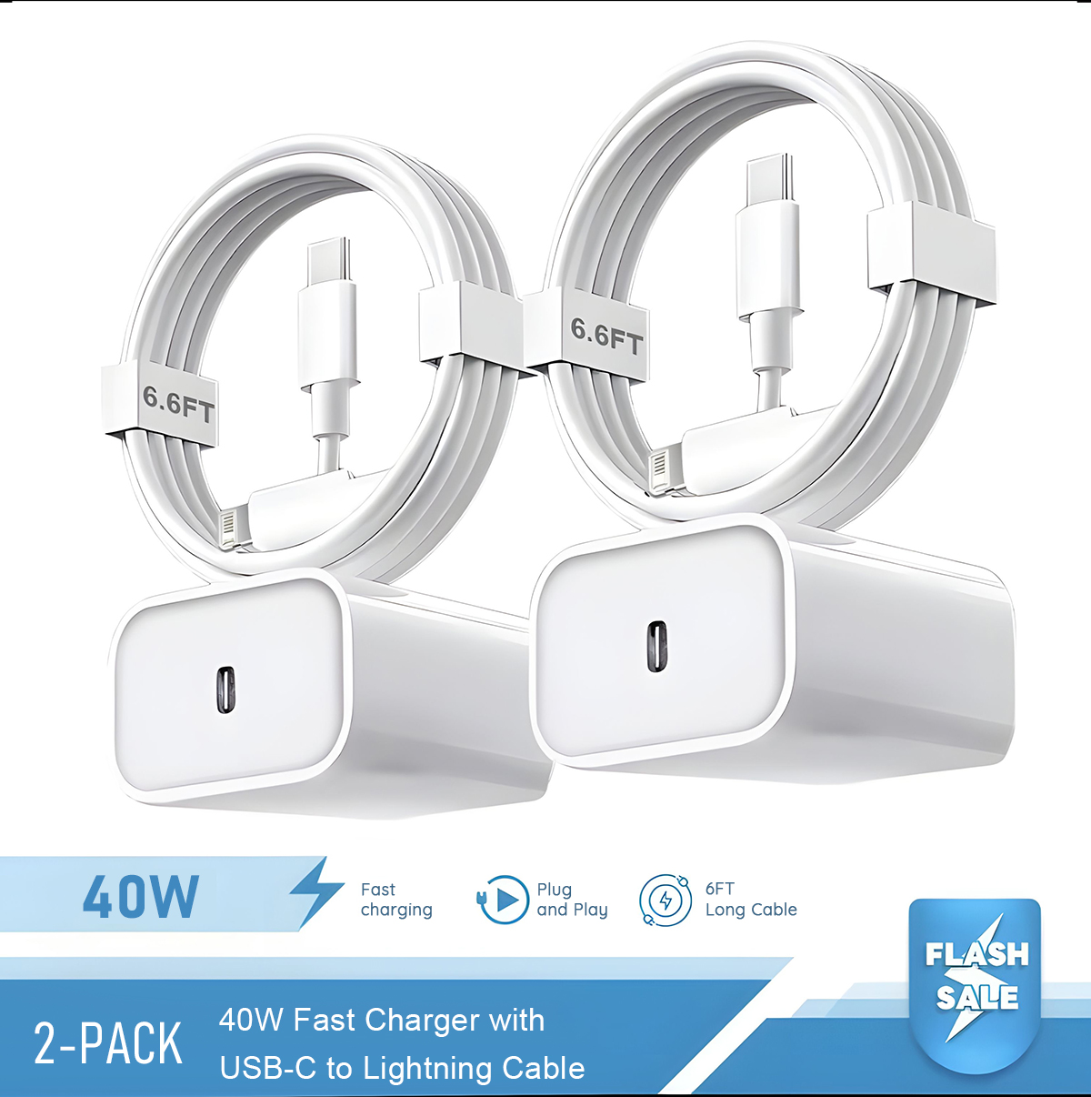 2-4 ชุด 40W ชาร์จเร็วสำหรับไอโ - Tablet Accessories Set บทวิจารณ์และราคา